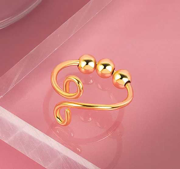 3 Bead Worry Ring (Gold/Rose Gold/Silver)