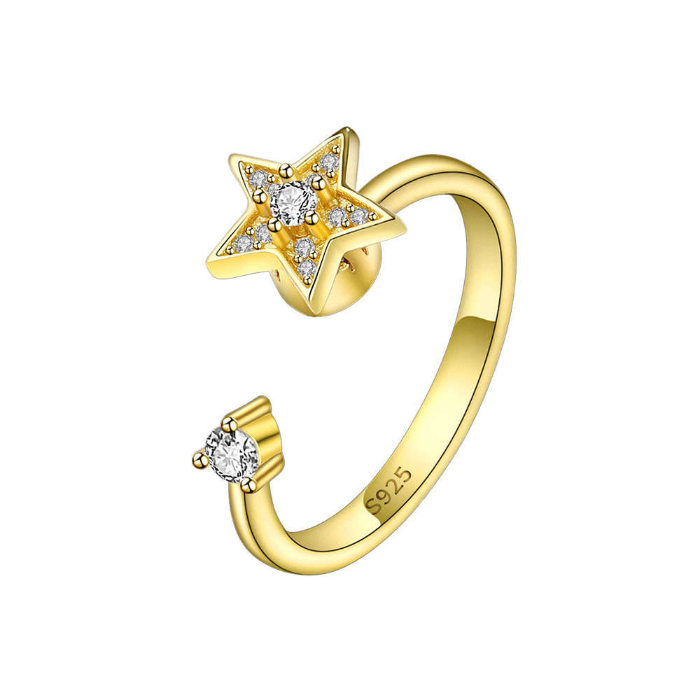 Star Zirconia Worry Ring (Gold/Silver)