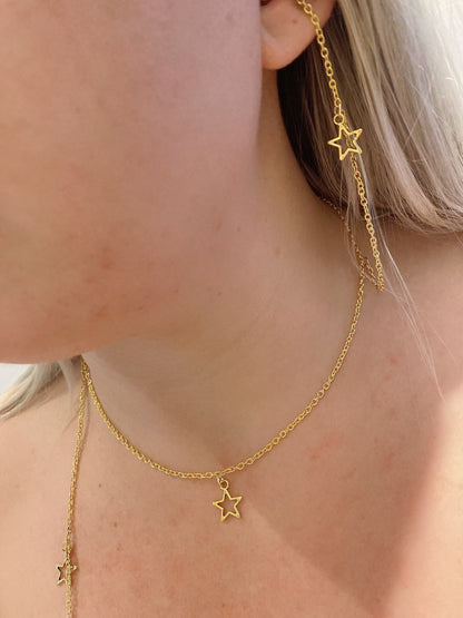 Goldene Stern-EarLink-Halskette