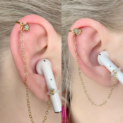 Heart and Star EarLinks (Ear Cuff) - Auriculares inalámbricos