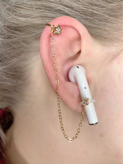 Heart and Star EarLinks (Ear Cuff) - Wireless Earbuds